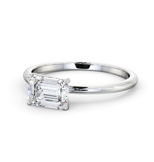  Emerald Diamond Engagement Ring 18K White Gold Solitaire - Camlough ENEM47_WG_THUMB2 