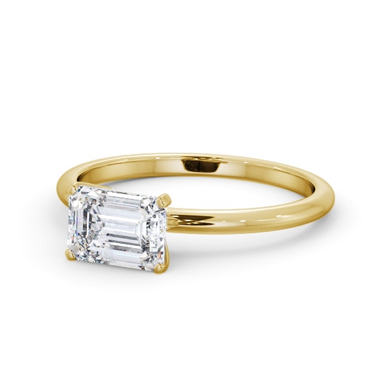  Emerald Diamond Engagement Ring 18K Yellow Gold Solitaire - Camlough ENEM47_YG_THUMB2 