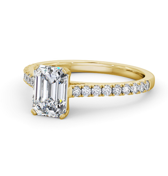 Ingram Emerald Diamond Engagement Ring Side Stones ENEM47S_YG_THUMB2 