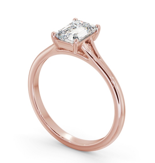 Emerald Diamond Floating Head Design Engagement Ring 18K Rose Gold Solitaire ENEM48_RG_THUMB1