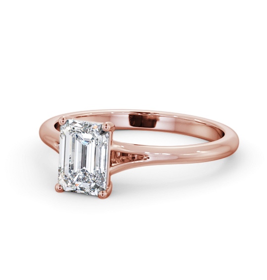  Emerald Diamond Engagement Ring 18K Rose Gold Solitaire - Kippi ENEM48_RG_THUMB2 