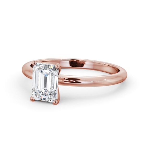  Emerald Diamond Engagement Ring 9K Rose Gold Solitaire - Sula ENEM49_RG_THUMB2 