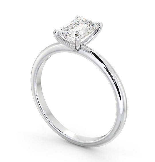 Emerald Diamond Engagement Ring 18K White Gold Solitaire - Sula ENEM49_WG_THUMB1
