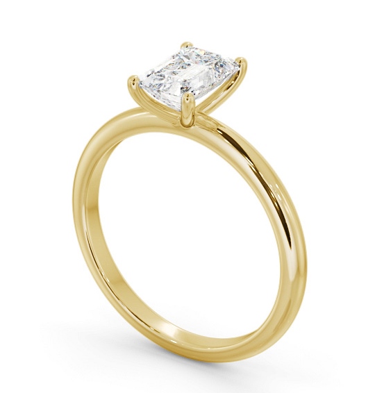 Emerald Diamond Sleek 4 Prong Engagement Ring 9K Yellow Gold Solitaire ENEM49_YG_THUMB1
