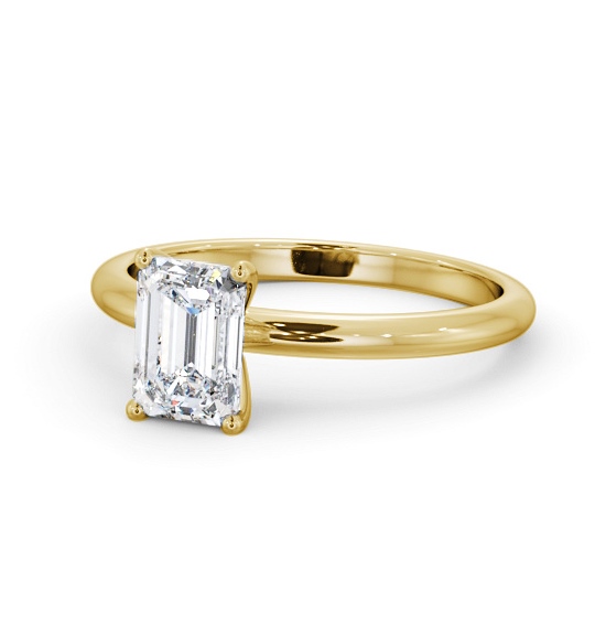  Emerald Diamond Engagement Ring 18K Yellow Gold Solitaire - Sula ENEM49_YG_THUMB2 