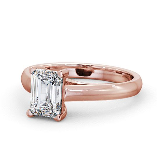  Emerald Diamond Engagement Ring 9K Rose Gold Solitaire - Hawley ENEM4_RG_THUMB2 