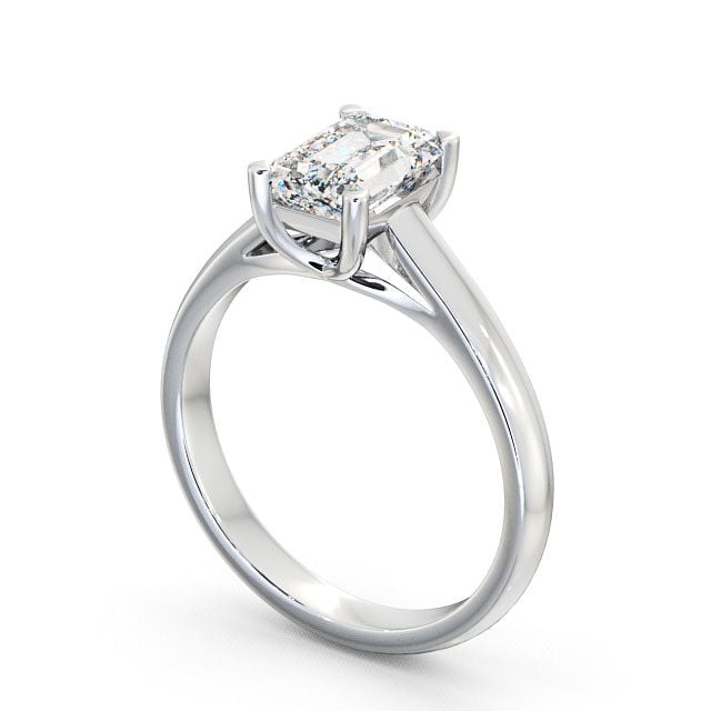 Emerald Diamond Engagement Ring Platinum Solitaire - Hawley ENEM4_WG_SIDE