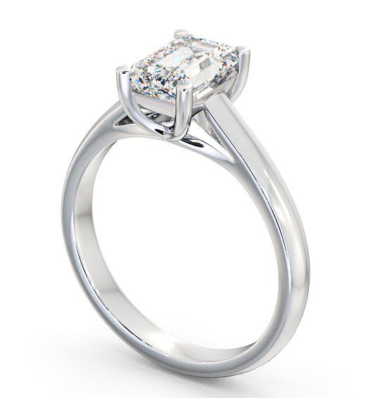 Emerald Diamond Engagement Ring 9K White Gold Solitaire - Hawley ENEM4_WG_THUMB1