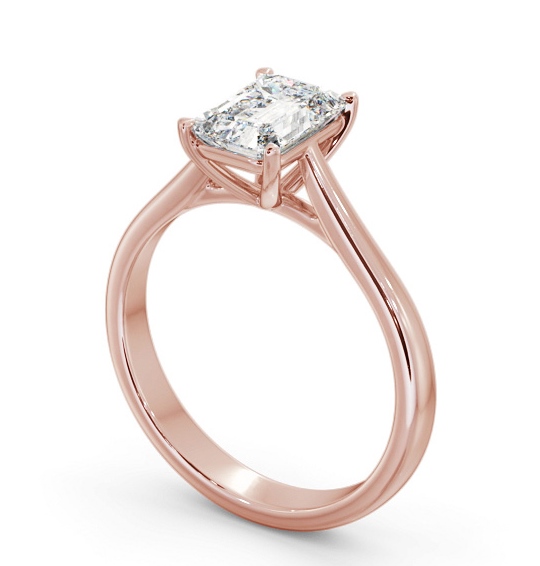 Emerald Diamond Classic 4 Prong Engagement Ring 9K Rose Gold Solitaire ENEM50_RG_THUMB1