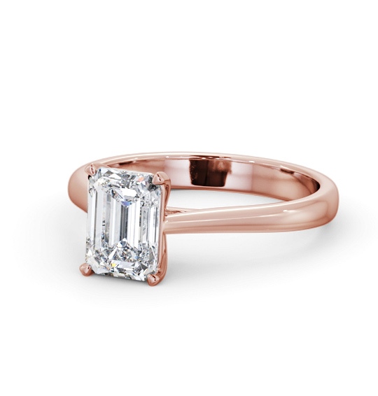  Emerald Diamond Engagement Ring 9K Rose Gold Solitaire - Romilde ENEM50_RG_THUMB2 