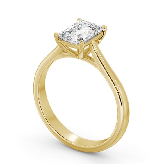 Emerald Diamond Classic 4 Prong Engagement Ring 9K Yellow Gold Solitaire ENEM50_YG_THUMB1