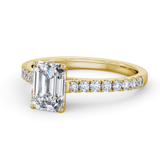 Wellsley Emerald Diamond Engagement Ring Side Stones ENEM51S_YG_THUMB2 