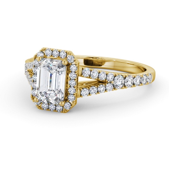  Halo Emerald Diamond Engagement Ring 9K Yellow Gold - Tianna ENEM59_YG_THUMB2 