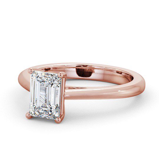  Emerald Diamond Engagement Ring 18K Rose Gold Solitaire - Monea ENEM6_RG_THUMB2 