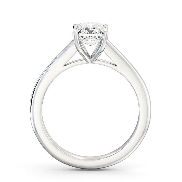 Emerald Diamond Engagement Ring 9K White Gold Solitaire - Monea ENEM6_WG_UP
