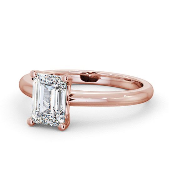  Emerald Diamond Engagement Ring 9K Rose Gold Solitaire - Lilley ENEM7_RG_THUMB2 
