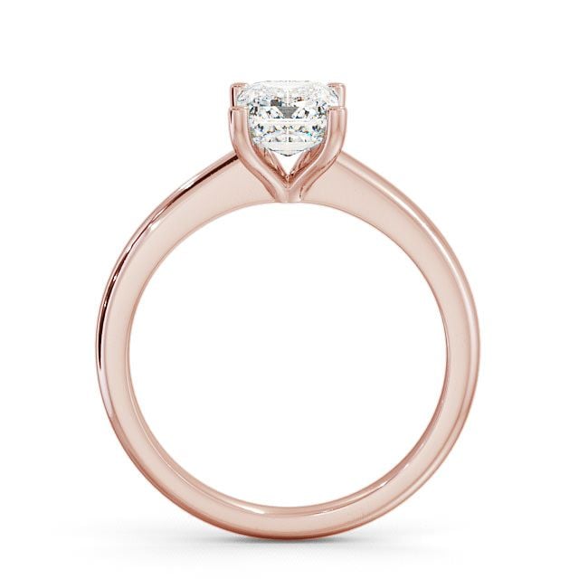 Emerald Diamond Engagement Ring 9K Rose Gold Solitaire - Lilley ENEM7_RG_UP