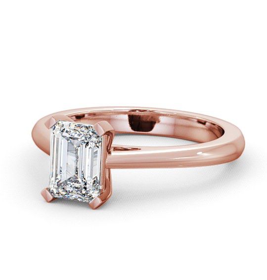  Emerald Diamond Engagement Ring 18K Rose Gold Solitaire - Belaugh ENEM8_RG_THUMB2 