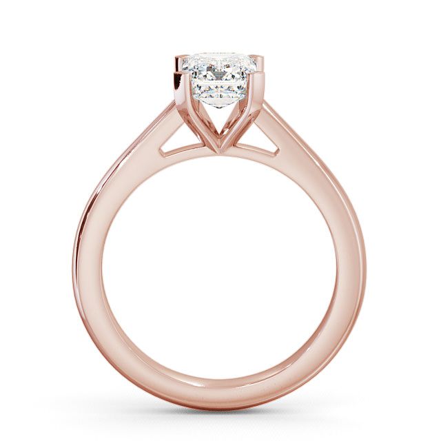 Emerald Diamond Engagement Ring 9K Rose Gold Solitaire - Belaugh ENEM8_RG_UP