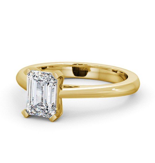  Emerald Diamond Engagement Ring 9K Yellow Gold Solitaire - Belaugh ENEM8_YG_THUMB2 