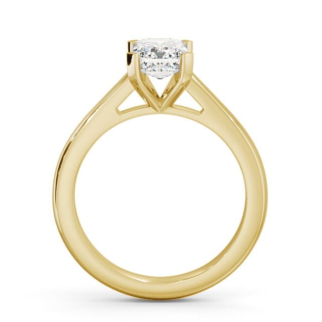 Emerald Diamond Engagement Ring 18K Yellow Gold Solitaire - Belaugh ENEM8_YG_UP
