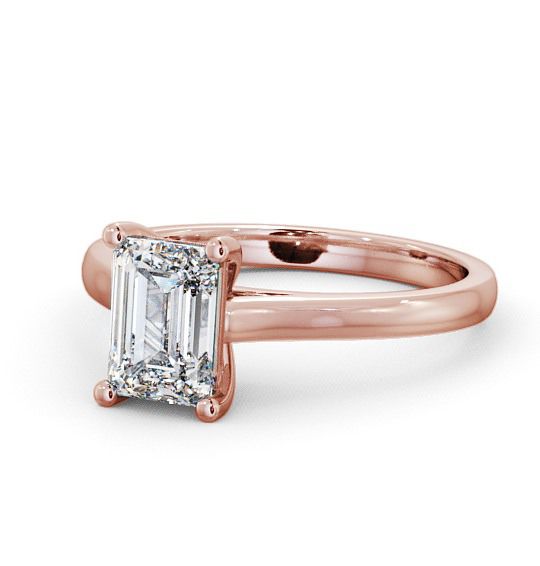  Emerald Diamond Engagement Ring 18K Rose Gold Solitaire - Gallin ENEM9_RG_THUMB2 
