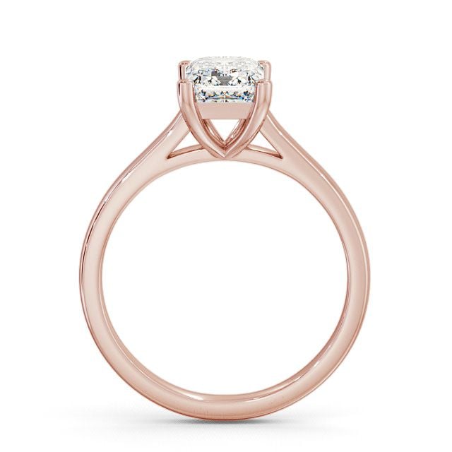 Emerald Diamond Engagement Ring 9K Rose Gold Solitaire - Gallin ENEM9_RG_UP