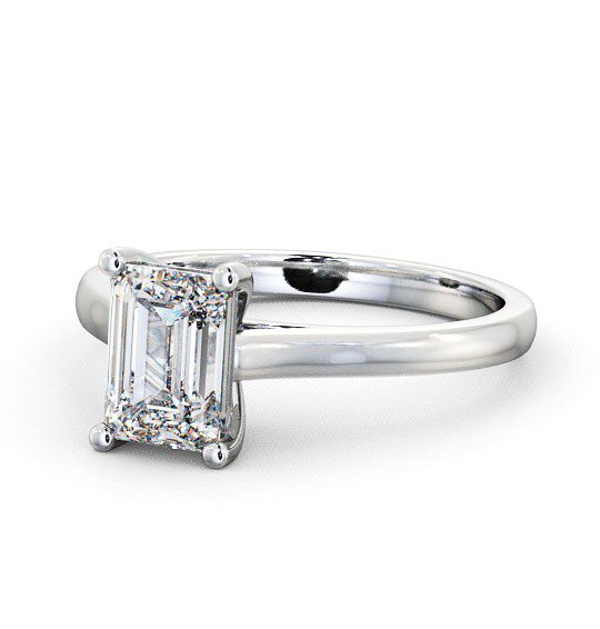  Emerald Diamond Engagement Ring Platinum Solitaire - Gallin ENEM9_WG_THUMB2 
