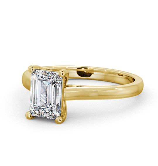  Emerald Diamond Engagement Ring 18K Yellow Gold Solitaire - Gallin ENEM9_YG_THUMB2 