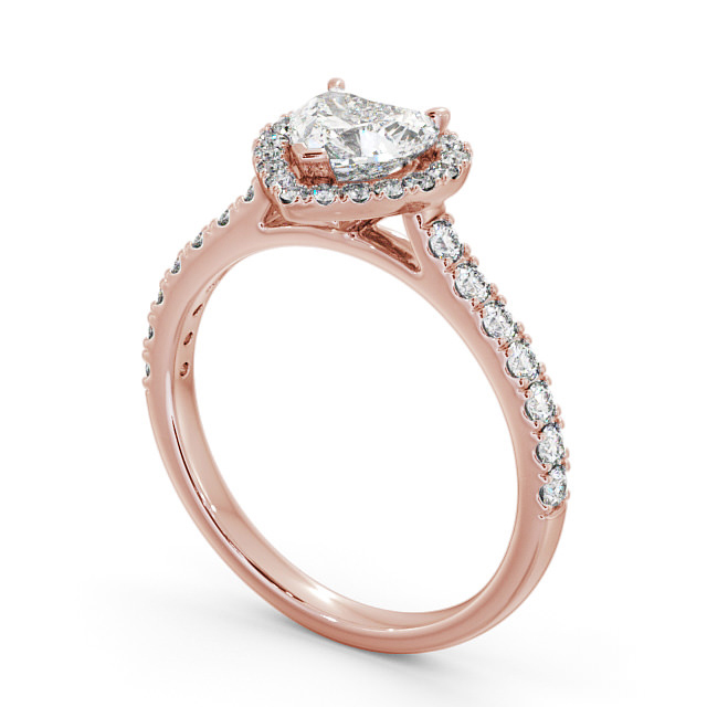 Halo Heart Diamond Engagement Ring 18K Rose Gold - Penelope ENHE10_RG_SIDE