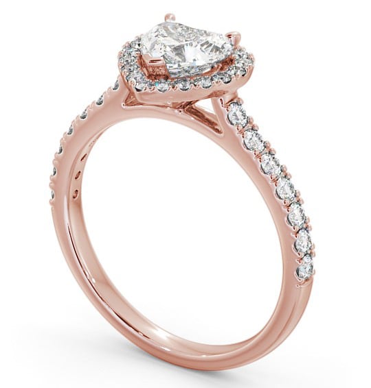 Halo Heart Diamond Classic Engagement Ring 18K Rose Gold ENHE10_RG_THUMB1