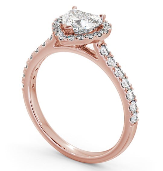 Halo Heart Diamond Classic Engagement Ring 18K Rose Gold ENHE10_RG_THUMB1 