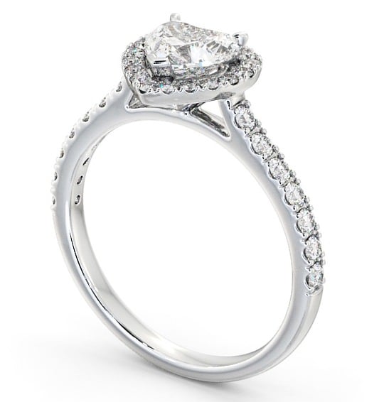 Halo Heart Diamond Classic Engagement Ring 9K White Gold ENHE10_WG_THUMB1