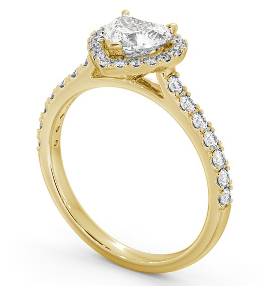 Halo Heart Diamond Classic Engagement Ring 9K Yellow Gold ENHE10_YG_THUMB1