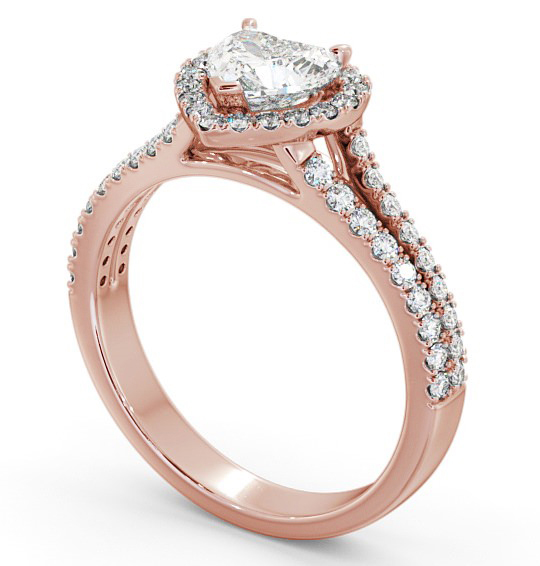 Halo Heart Diamond Split Band Engagement Ring 18K Rose Gold ENHE11_RG_THUMB1