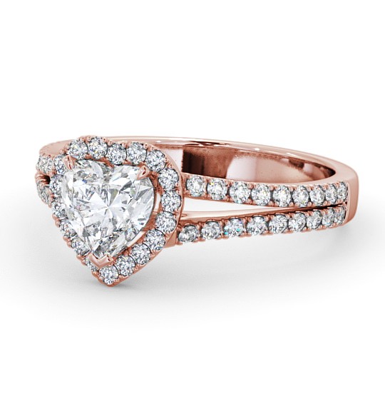  Halo Heart Diamond Engagement Ring 18K Rose Gold - Tessimo ENHE11_RG_THUMB2 