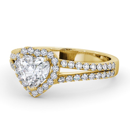  Halo Heart Diamond Engagement Ring 18K Yellow Gold - Tessimo ENHE11_YG_THUMB2 