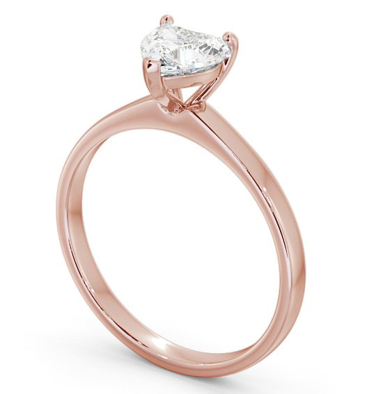 Heart Diamond Classic 3 Prong Engagement Ring 18K Rose Gold Solitaire ENHE12_RG_THUMB1