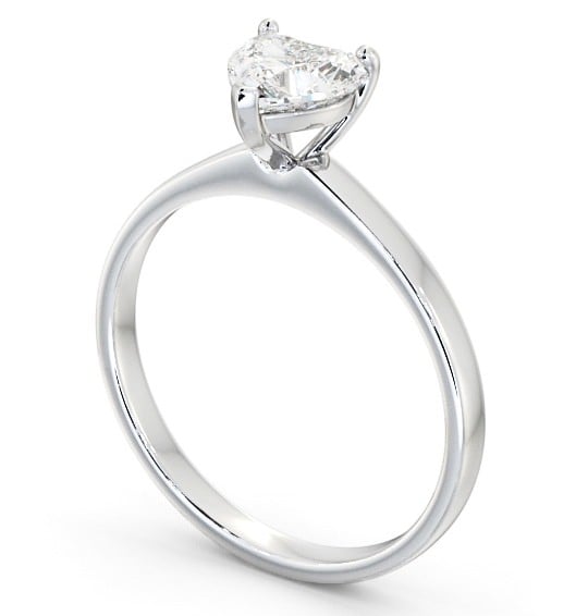 Heart Diamond Classic 3 Prong Engagement Ring 9K White Gold Solitaire ENHE12_WG_THUMB1