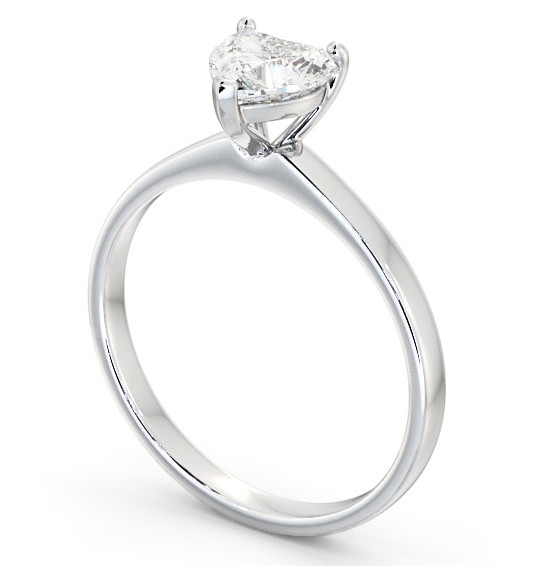 Heart Diamond Classic 3 Prong Engagement Ring Platinum Solitaire ENHE12_WG_THUMB1 