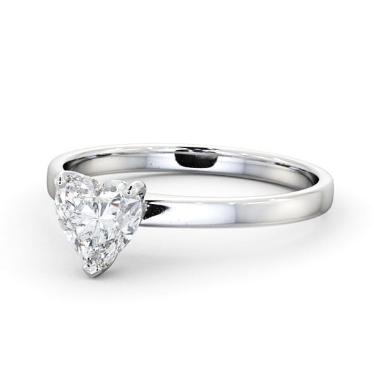 Heart Diamond Classic 3 Prong Engagement Ring Platinum Solitaire ENHE12_WG_THUMB2 