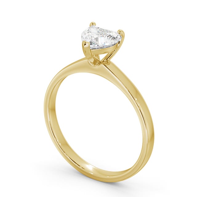 Heart Diamond Engagement Ring 18K Yellow Gold Solitaire - Fedora