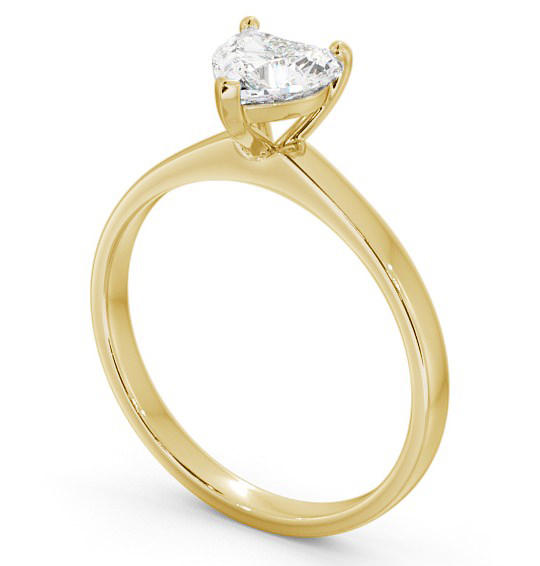 Heart Diamond Classic 3 Prong Engagement Ring 9K Yellow Gold Solitaire ENHE12_YG_THUMB1