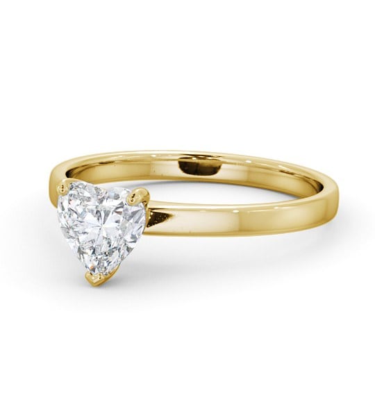 Heart Diamond Classic 3 Prong Engagement Ring 18K Yellow Gold Solitaire ENHE12_YG_THUMB2 