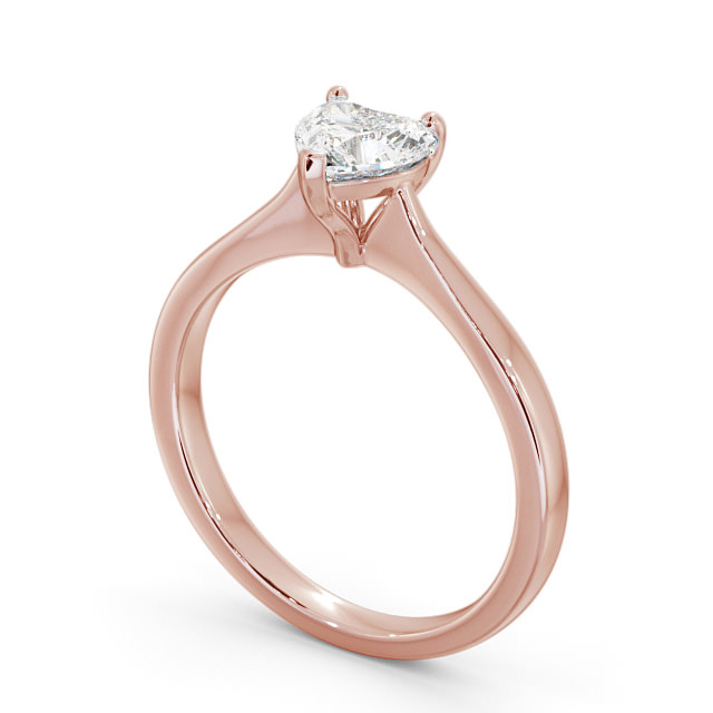 Heart Diamond Engagement Ring 18K Rose Gold Solitaire - Casinel ENHE13_RG_SIDE
