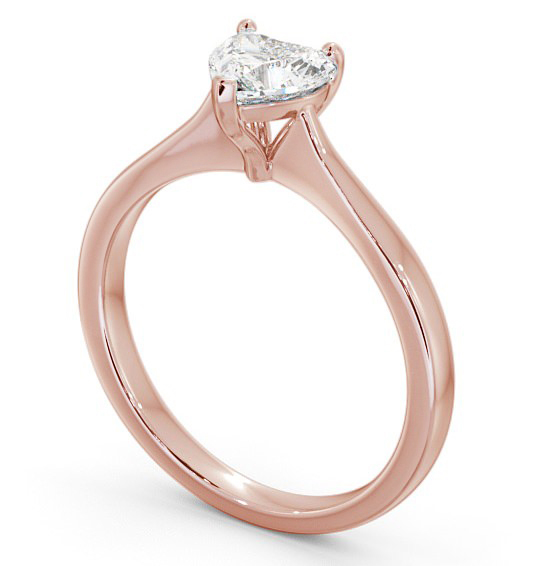 Heart Diamond Tapered Band Engagement Ring 18K Rose Gold Solitaire ENHE13_RG_THUMB1 