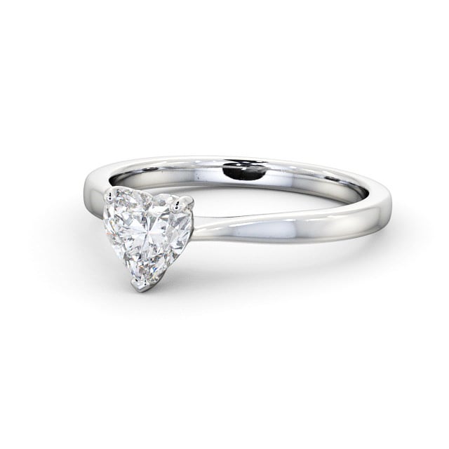 Heart Diamond Engagement Ring 9K White Gold Solitaire - Casinel ENHE13_WG_FLAT