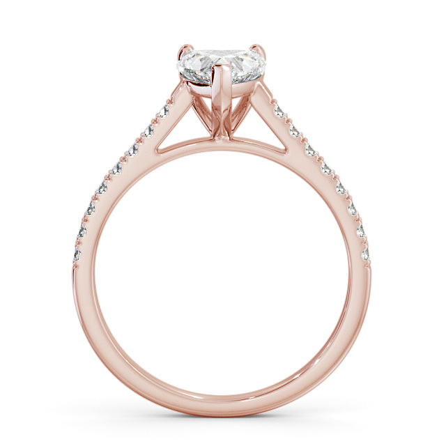 Heart Diamond Engagement Ring 18K Rose Gold Solitaire With Side Stones - Anitta ENHE14_RG_UP