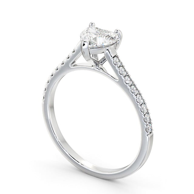 Engagement ring with heart on side deals