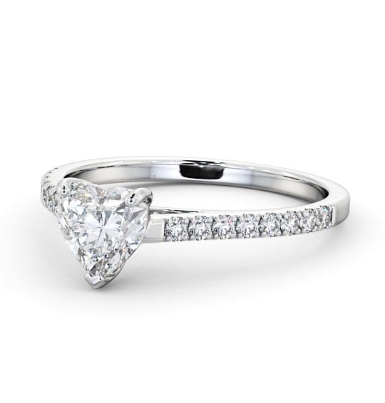  Heart Diamond Engagement Ring Platinum Solitaire With Side Stones - Anitta ENHE14_WG_THUMB2 